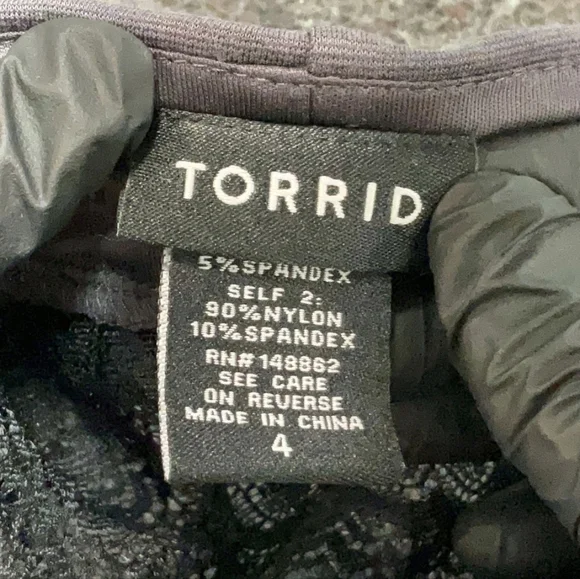 Torrid Charcoal Zip-Front Peplum Blouse - Picture 5 of 5